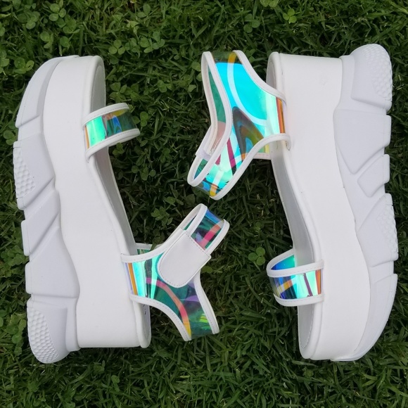 Last Size 6 🖤Transparent Holographic Flatform - Picture 2 of 7